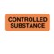 Nevs Label, Controlled Substance 7/8" x 2-1/4" Flr Orange w/Black P-0839 - alternate 1